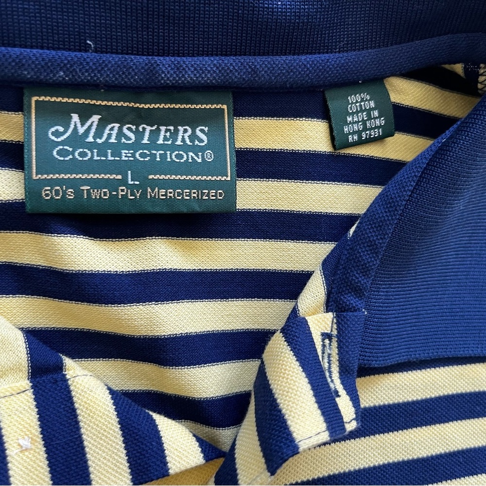 MASTERS COLLECTION STRIPED POLO SIZE LARGE GOLF COUNTRY CLUB PREPPY STYLISH - Picture 3 of 7